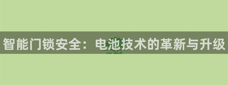 开丰娱乐官网登录网址：智能门锁安全：电池技术的革新与升级